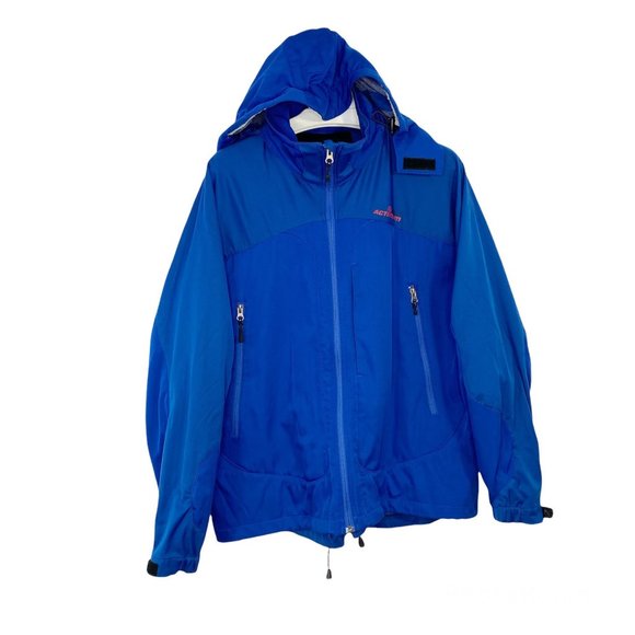 AIGLE Actimum Blue Windproof Jacket Detachable Hood M - Picture 1 of 13